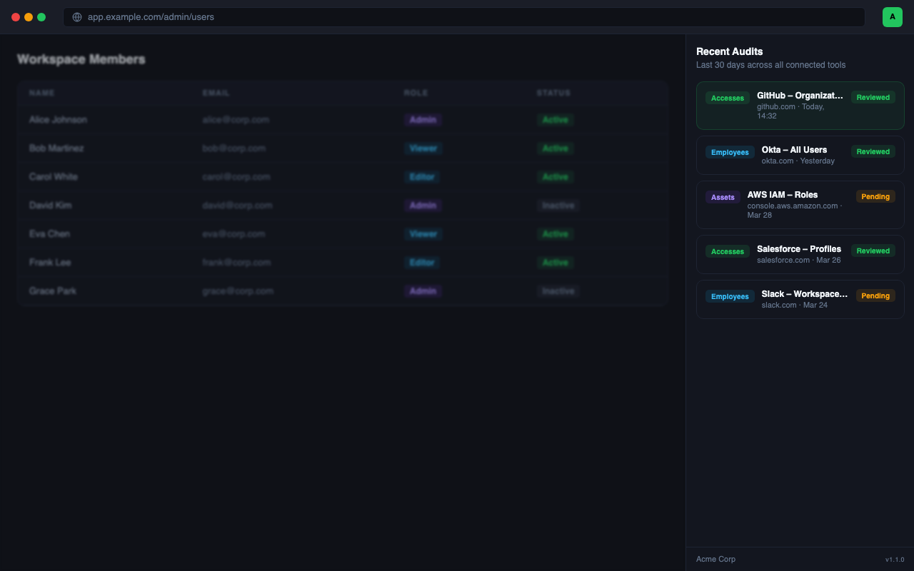 AutoCISO extension recent audits view